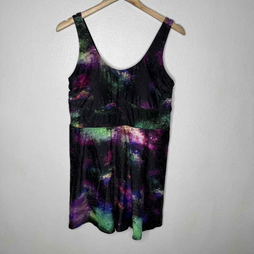 Torrid Galaxy Wireless Scoop Swim Dress Brief Celestial One Piece Swimsuit 2X